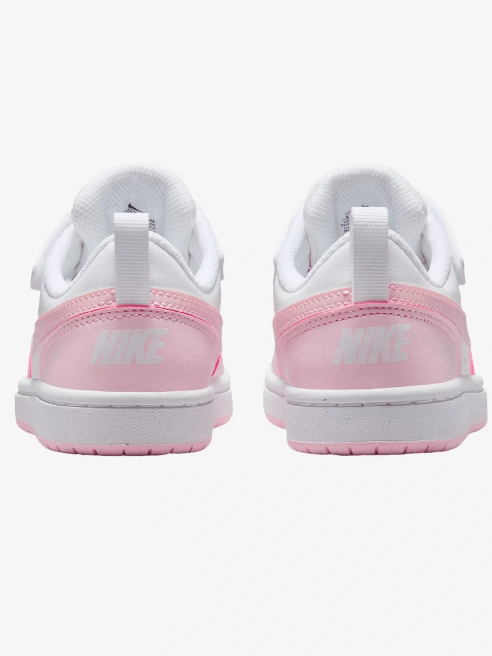 Nike Kids White and Pink Low-Top Hook-and-Loop Sneakers